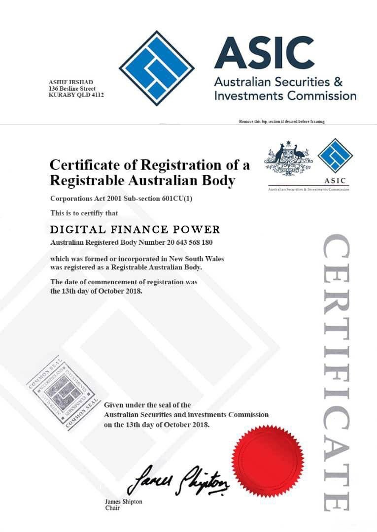 Certificate of incorporation